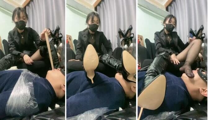 巍一 | 长靴黑丝踩脚垫
