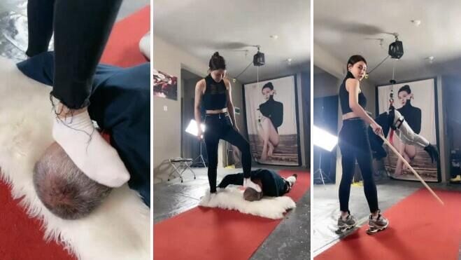 ニコールヨガ女性インストラクターのハードトレーニング