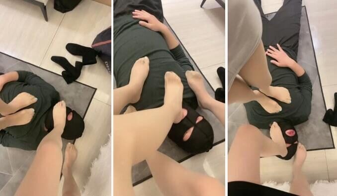 Qiao Xi | Double S original meat silk feet humiliating dog