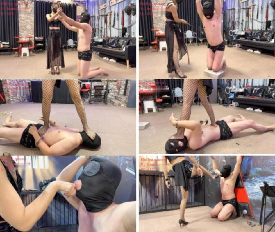 Domestic SM Queen Hong Yan Goddess SM training video download | Whipping domestic slaves trampling kicking