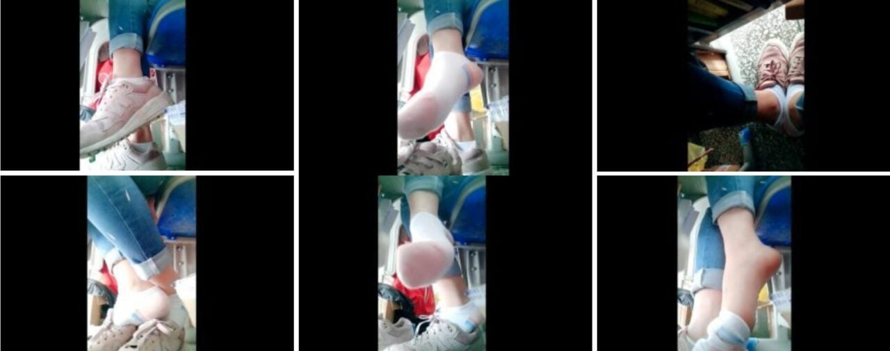 隠しカメラ |女子高生が教室で靴下を吊るしたり靴で遊んだり