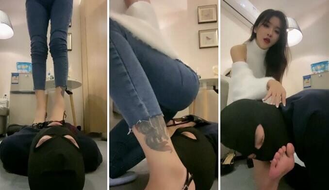 Lu Zi | High heels trampling foot fetish slap