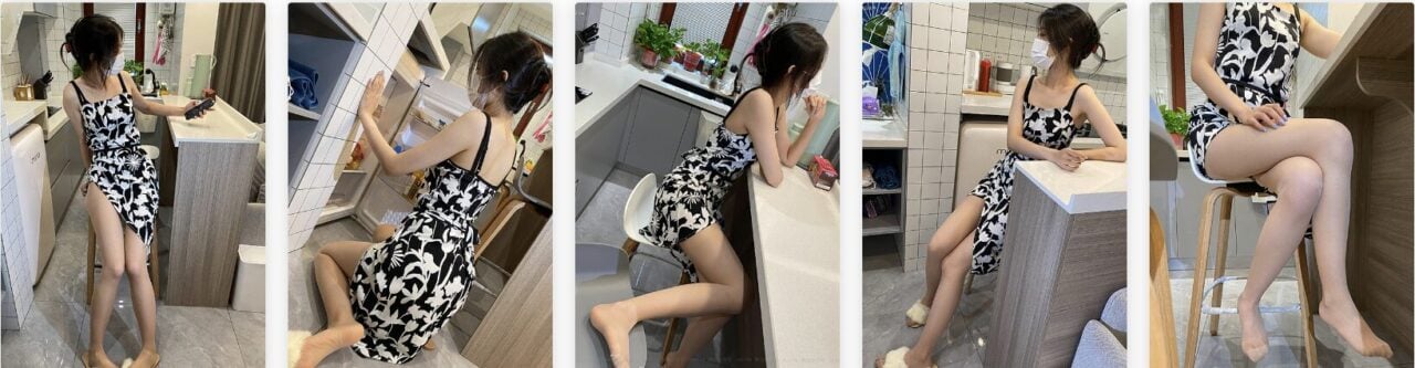 ISS尤物丝袜写真视频套图下载 | 美晗 厨娘肉色连裤袜(带视频)