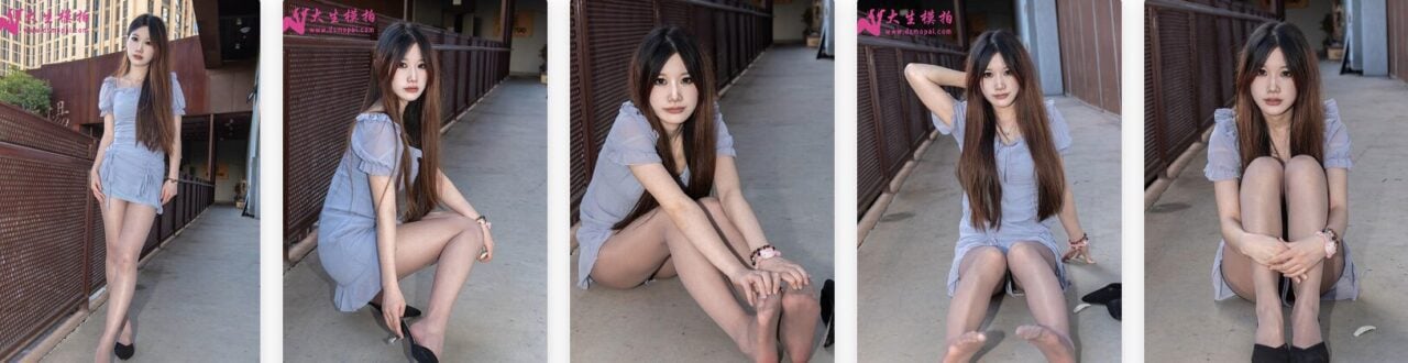 大生模拍丝袜写真视频套图下载 | 大眼萌妹依娜灰丝袜平底鞋 (带视频)