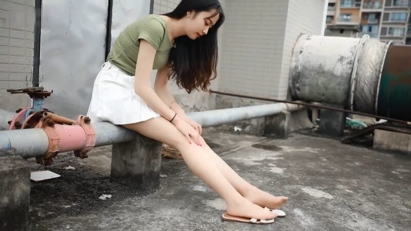 Sandals | Student girl S sexy slippers stinky silk beautiful feet visual teasing