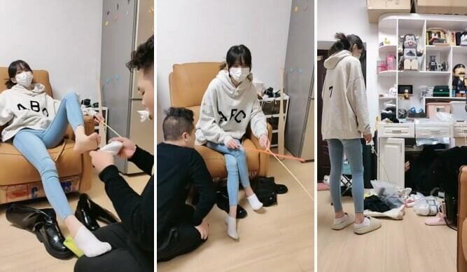 Aesthetics of violence | Student in long boots beats up teacher