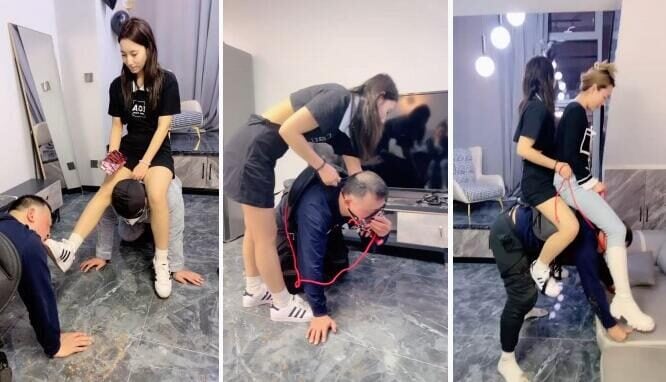 エルバオ新疆の少女、初の乗馬テスト