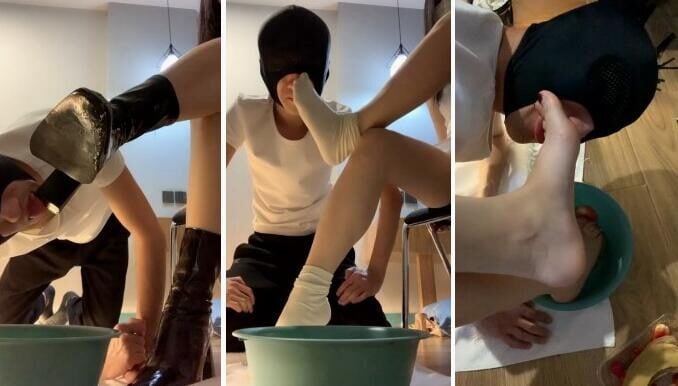 套路直播白袜女王调教直播回放视频下载 小x大王 | 人体擦鞋器喝洗脚水