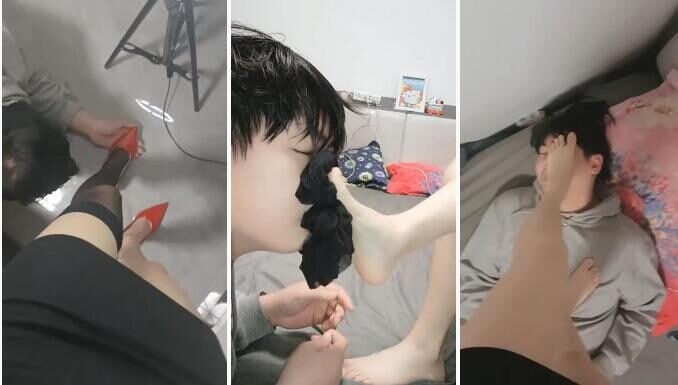 Routine live female S silk foot training live replay video milky little fairy queen | Your teacher is S high heels plug black silk feet cover face