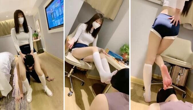 套路直播浅夏大大s调教直播回放视频下载 | 运动小妹白丝袜踩踏狗舔脏鞋底