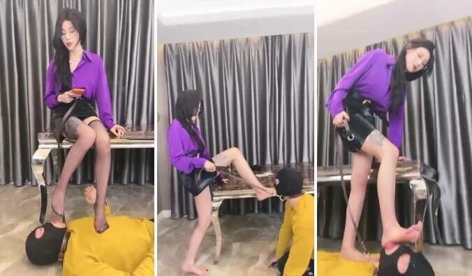 禾he | 黑丝车模诱惑男友做狗