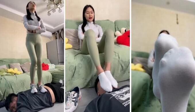 Ai Li | Sports goddess white cotton socks smell inhalation