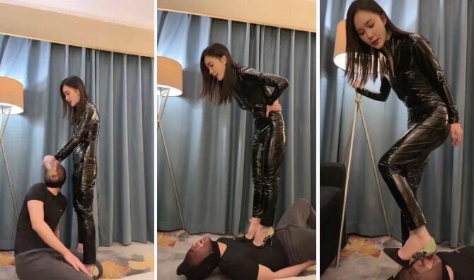 小月 |レザージャケット、カーモデル、レザーパンツ、ハイヒール