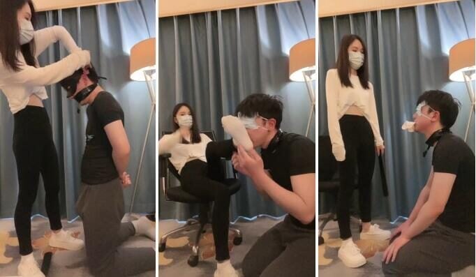 筱月 | 车模强迫狗吃白袜胶带封嘴耳光