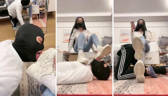 奈奈生 | 艺校女神骑马小白鞋白袜踩