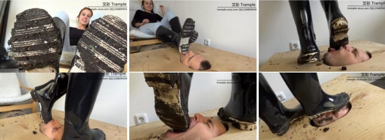 UNDER GIRLS FEET | Russian super dirty boots face trampling licking