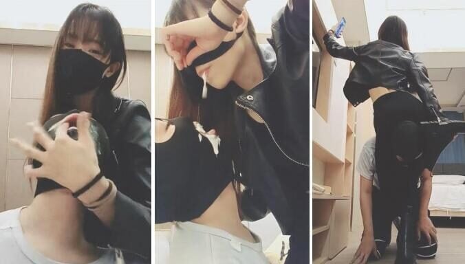 美娜格格 | 夜店女神马丁靴碾头坐头 酸奶浓痰喂养