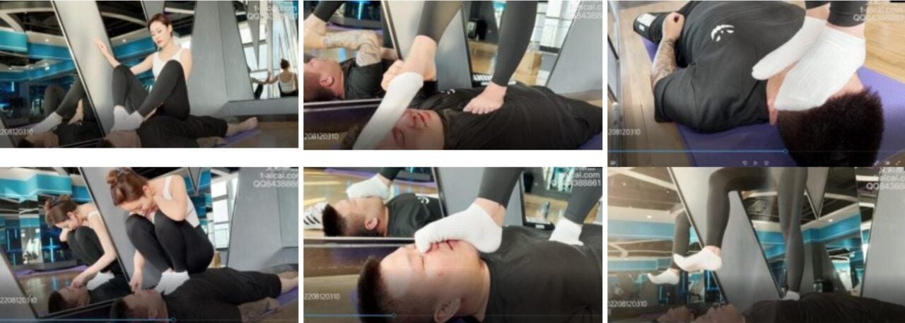 二宝 | 白袜美女教练健身房的残酷制服训练-视频截图