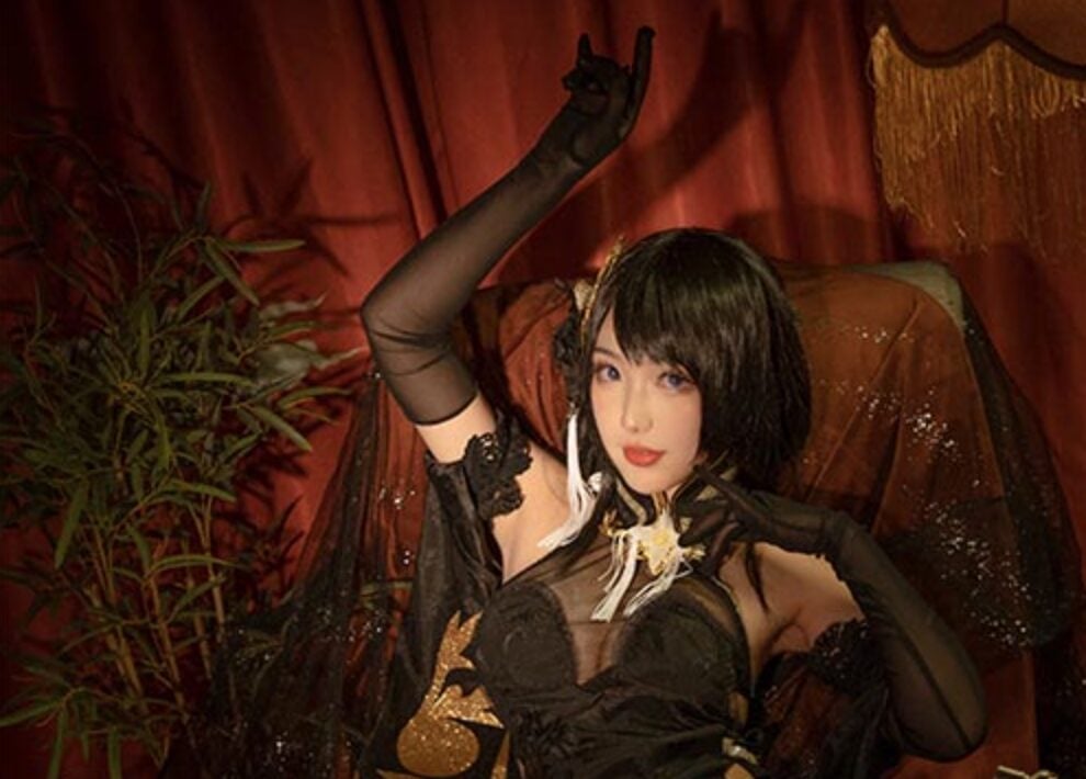 タトゥーポイ |アズールレーン コスプレ: 鎮海 黒ストッキング