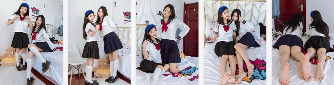 Wulian Media | Xiaozhu & Mimi White Socks JK Girlfriend Time (with video)