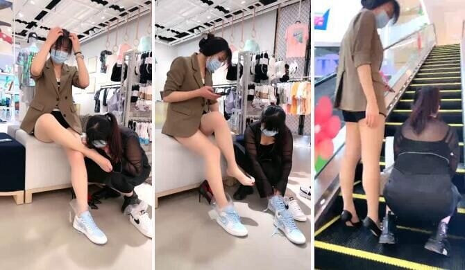 丹子宗 | ショッピングモールでの雌家畜の屋外訓練