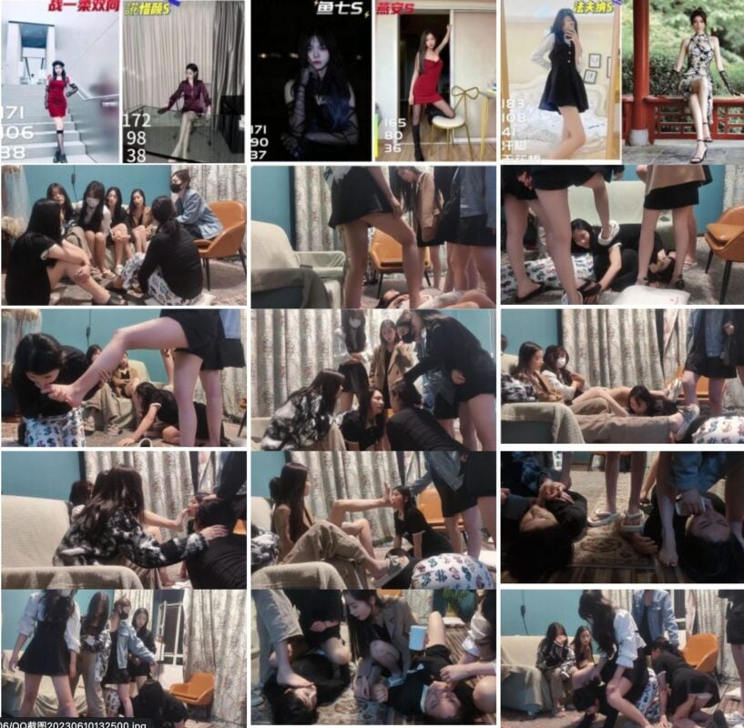 校园暴力剧情，青春靓丽的五位美少女校园霸凌她们的两位室友，踩踹，让她们舔脚，转胯，互扇耳光，最后间接强制灌圣水,圣水洒一脸