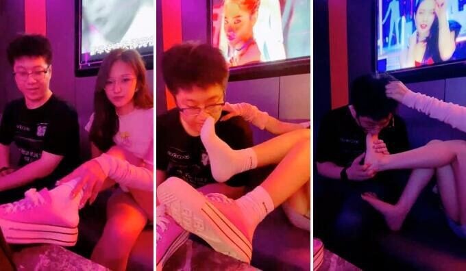 Uuu | ktv约调素人小哥浓痰吐脸闻舔脚丫子