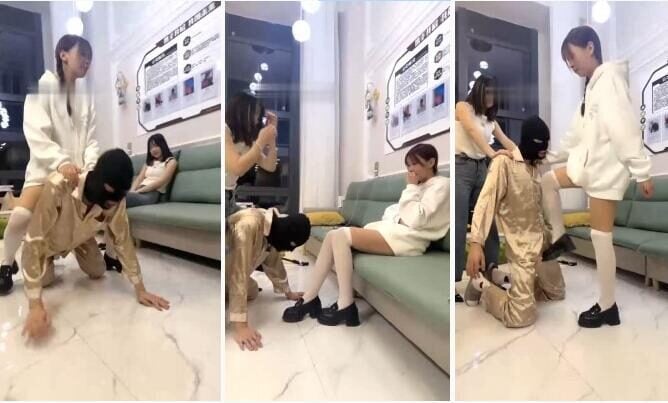套路直播阿昆恋足调教直播视频回放下载 | 带洛丽塔入圈调 白丝皮鞋提档原味脚捂脸耳光