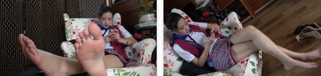 K&M 281 | 萍萍制服凉高裸足挑鞋-视频截图
