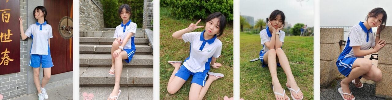 中山足模摄影 | 小鱼的人字拖裸足配校服(带视频)-视频截图