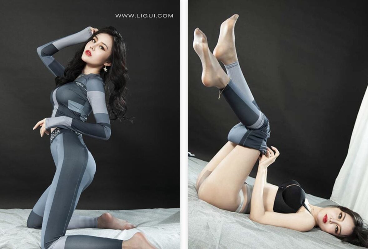 Ligui丽柜 | 身材魔鬼凉儿紧身衣套装裤里丝-视频截图