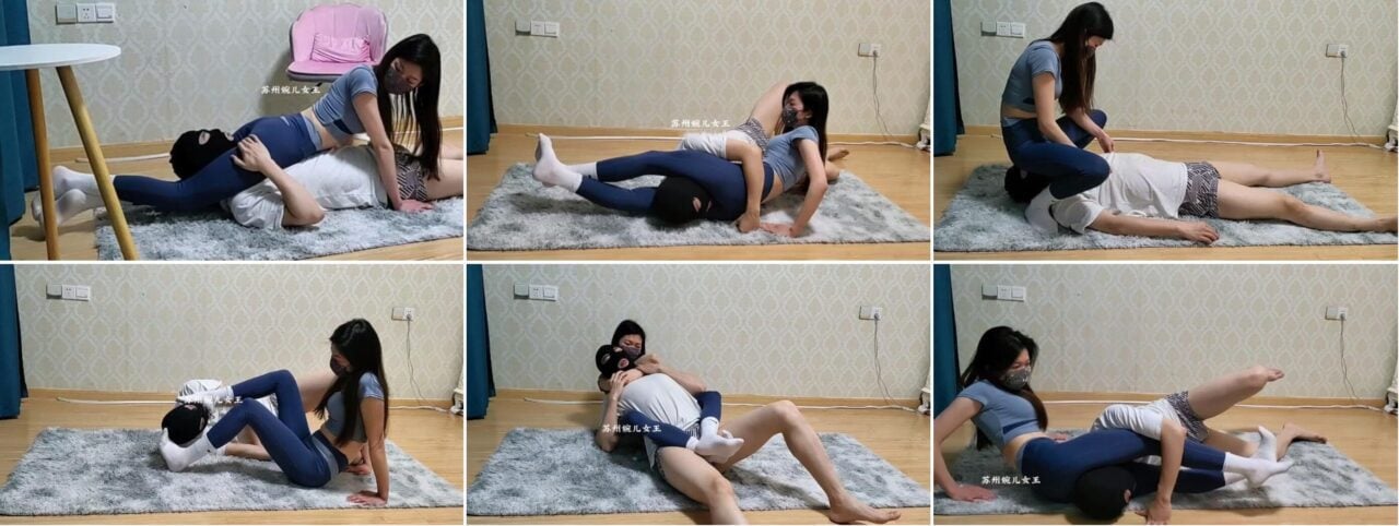 苏州婉儿 | 瑜伽服女主残忍使用腿绞窒息惩罚-视频截图