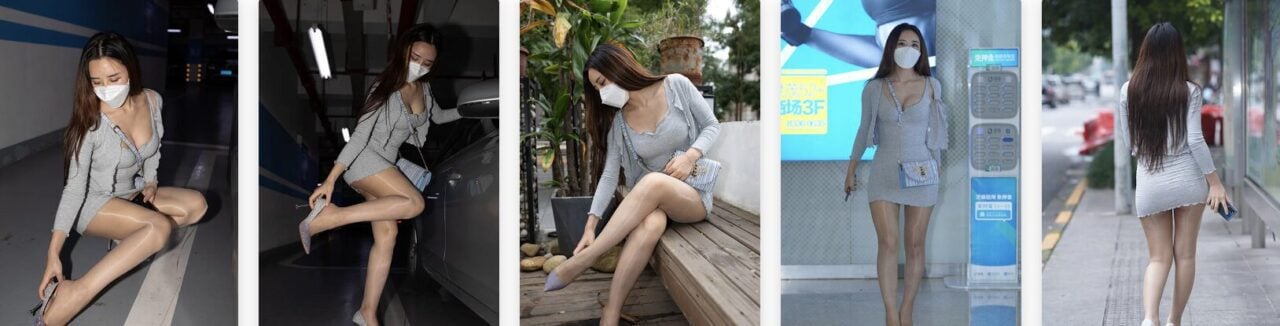 魔镜街拍 | 都市丽人之丰韵油亮肉丝包臀裙美女-视频截图