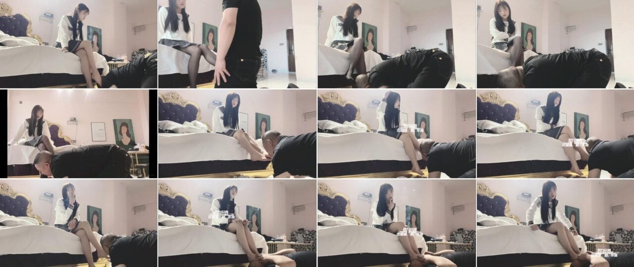 董小姐 | 中韩混血女学生仿日式女教师黑丝美脚羞辱邻家学生踢裆脚崇拜-视频截图