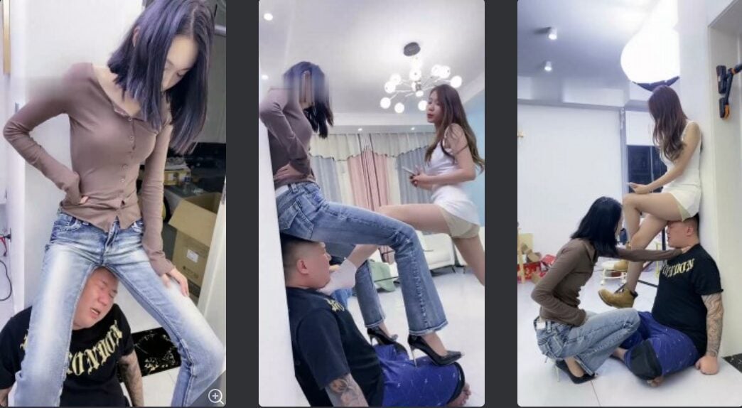 麋鹿银儿 | 185模特S抽耳光/掐脖/坐头/高跟裸足踩
