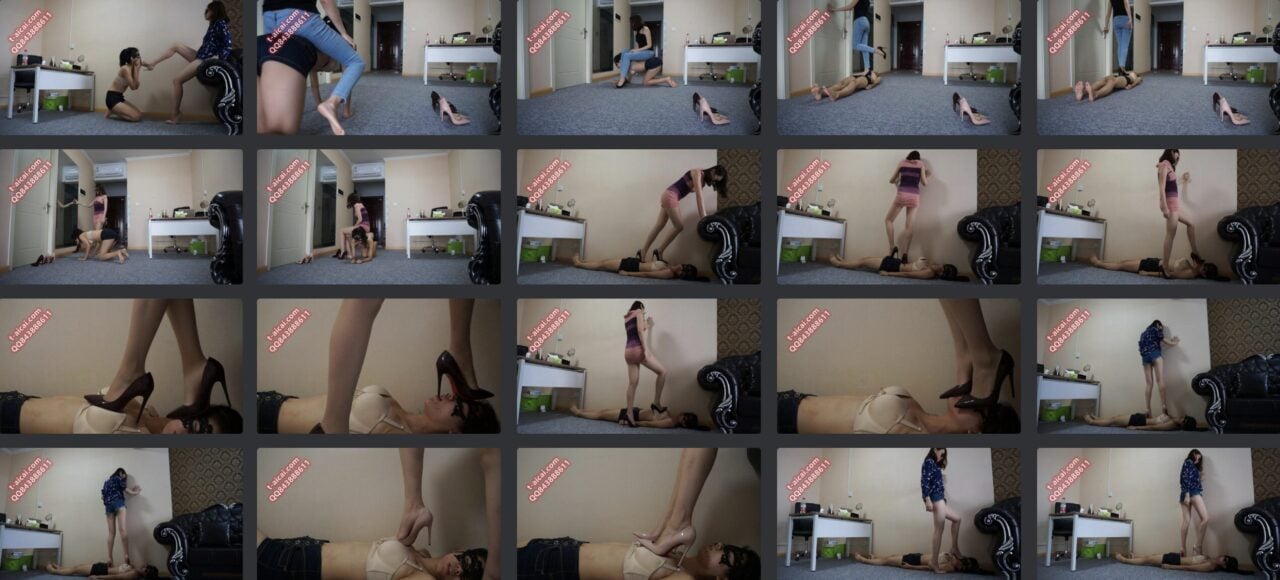 小妮女女 | 三双高跟鞋虐踩女奴-视频截图