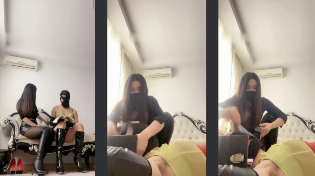 苏州十三姨 | 长靴女王内裤塞嘴/捆绑固定/全体重踩踏-视频截图