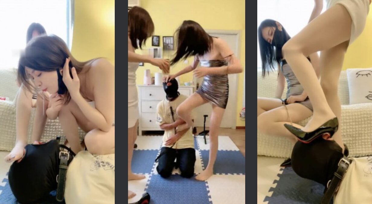 汐瑶 | 御姐双S遛狗骑马/高跟插嘴/强迫圣水 双视角版-视频截图