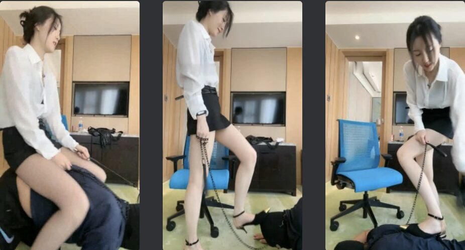 青岛妲己 | 女白领S午调骑马钻胯/踢裆鞭抽 完整版