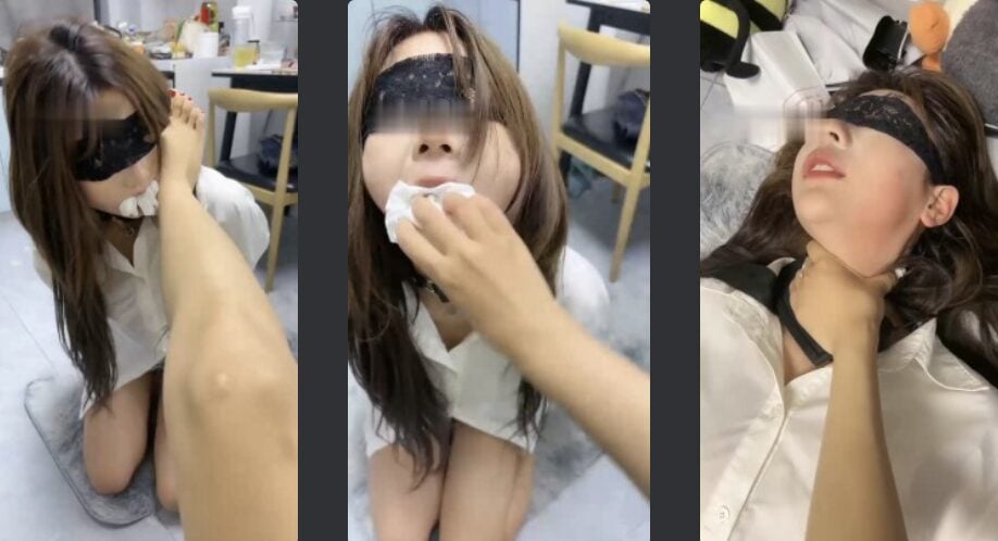 橙宝 | 捆绑母畜/白袜口球塞嘴/踩踏/舔高跟裸足 完整版-视频截图