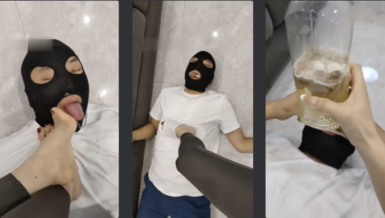 辣姐 | 丝袜泡圣水/运动鞋裸足脚下奴
