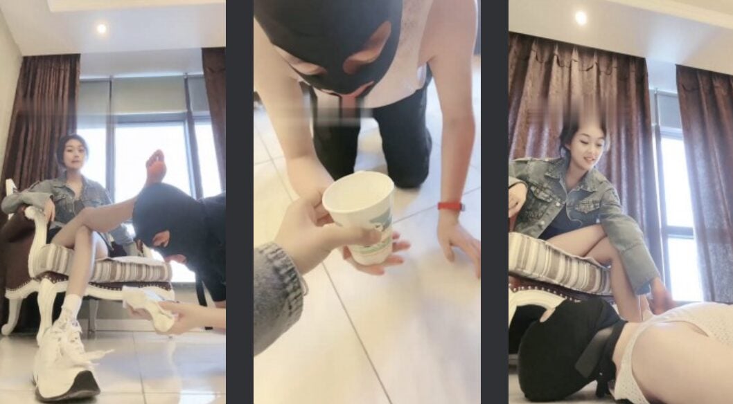 萱萱子 | 运动鞋白袜闻舔/伺候洗脚