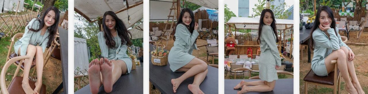 MussGirl慕丝女郎 | 国画老师婉萍女神着OL职业装公园秀足-视频截图