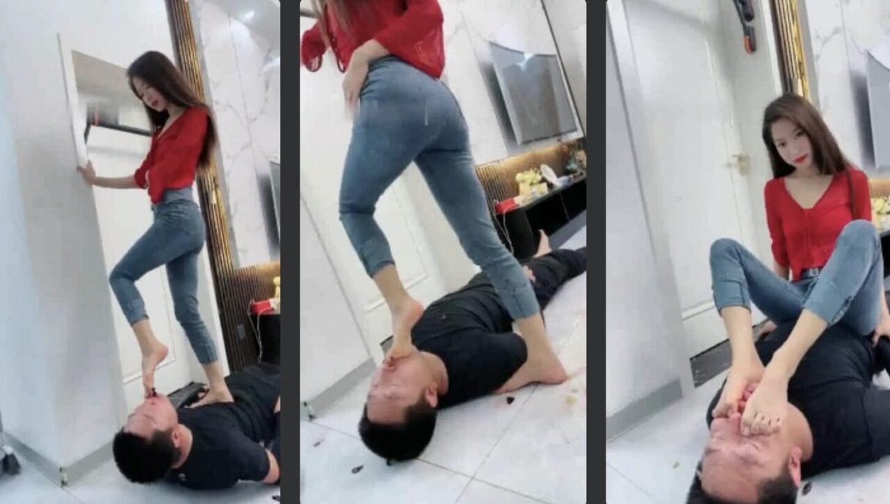 Mumu | Slap violent abuse/shoe licking as a cushion/trampling deep throat foot feeding