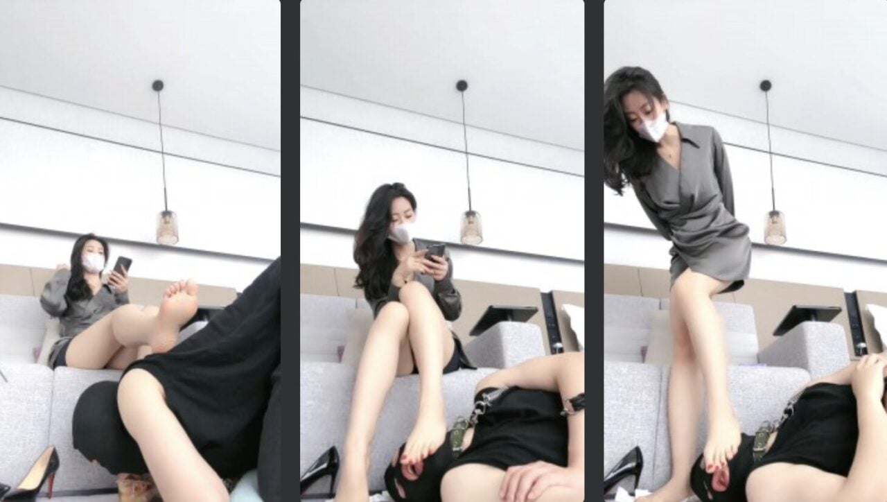 He Wei | Female boss abuses late subordinates by licking dirty soles/licking underwear/whipping