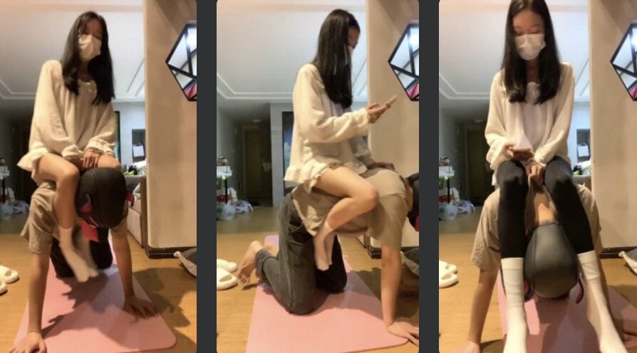 香菜 | 瑜伽小姐姐的白袜脚闻舔/骑马犬化/近距离舔裸足/赏赐圣水
