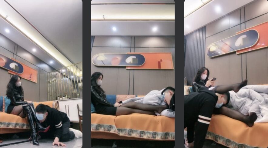 禾未 | 深夜面试老师男/皮衣皮靴踩虐/藤条抽/腿夹狗