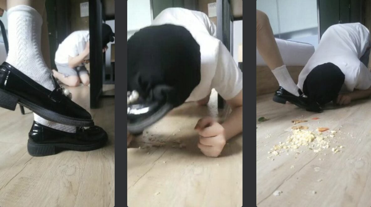 阿喵 | 萝莉主皮鞋白袜踩踏喂食
