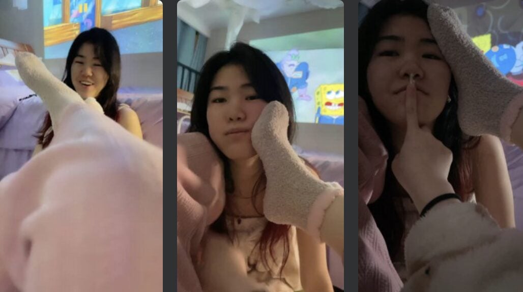 橘子没熟 | 超美母畜/棉袜脚踩/叼袜子/羞涩舔脚