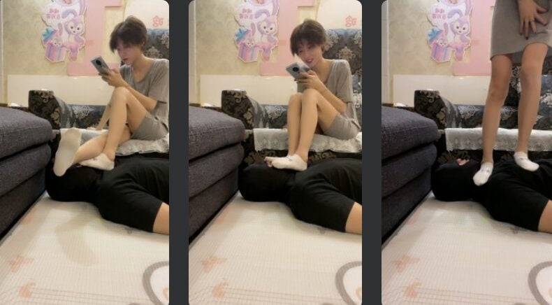 K蛋 | 原味船袜恋足调教踩踏